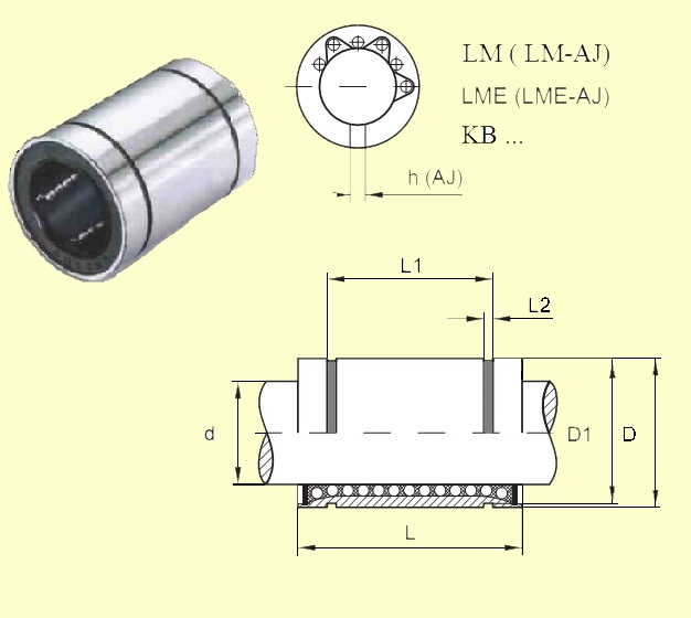 Подшипник KB 1232 UU (LBCR 12A-2LS, LME12UU)(12x22x32) CX ООО ИмпортПромПодшипник