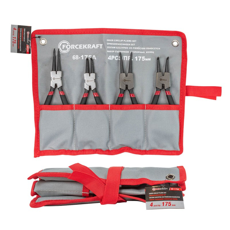 Щипцы FORCEKRAFT для стопорных колец 175мм, набор 4пр. FK-68-175A / 52468 ООО ИмпортПромПодшипник