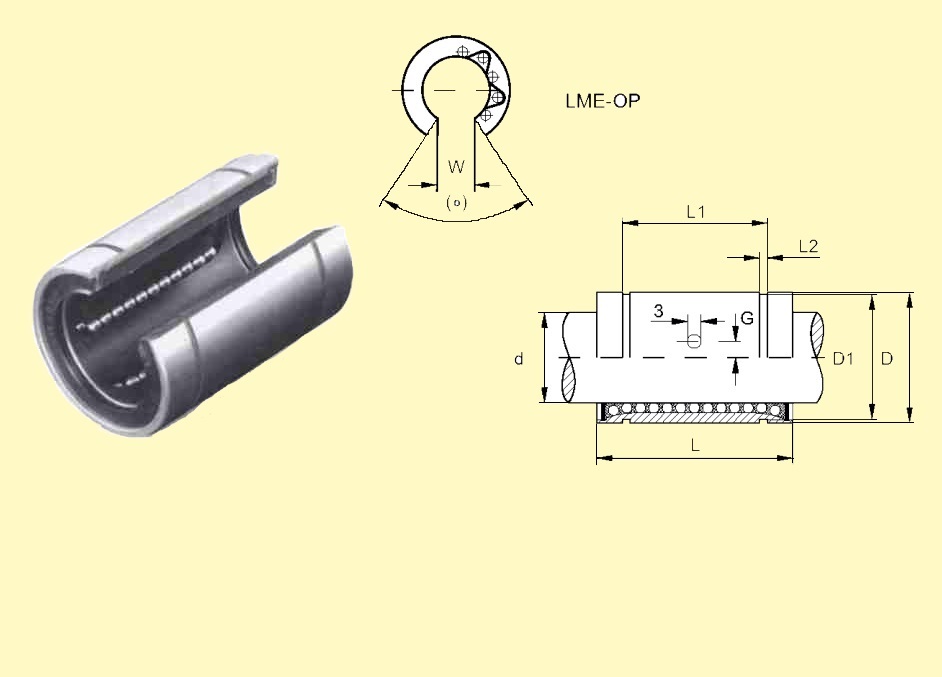 Подшипник LM 254059 UU OP  (LM25UU OP) (25x40x59) IKO ИмпортПромПодшипник