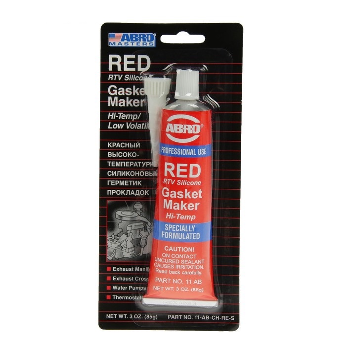 Герметик в/т силик. красный 85г 11-AB-CH-RE-S, ABRO Masters,743h ООО ИмпортПромПодшипник
