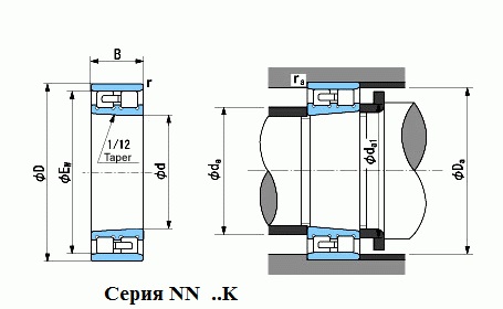 Подшипник NN 3012 K/Р41 (4-3182112Л ) (60x95x26) ООО ИмпортПромПодшипник