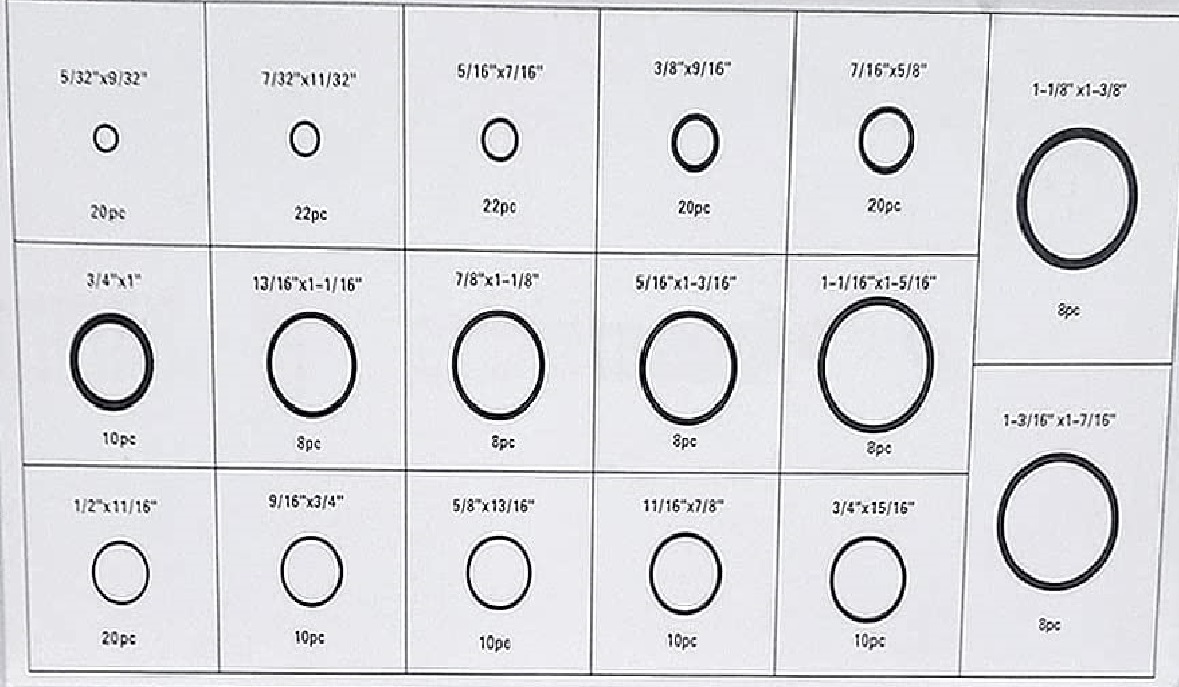 Кольцо-набор Дюйм.(225 шт.) O-Ring NBR70 213013_6