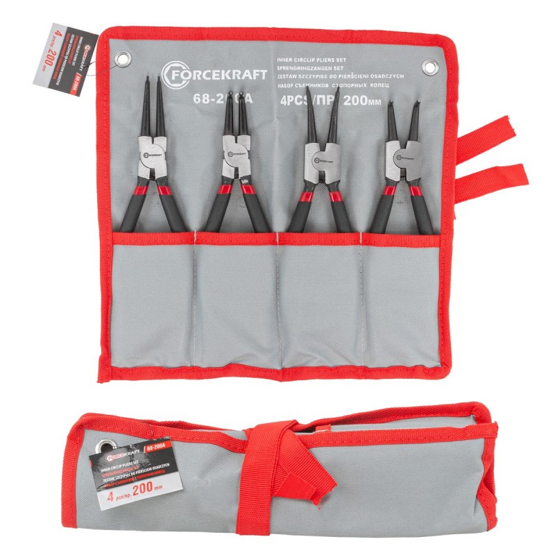 Набор FORCEKRAFT съемников стопорных колец 4пр. (L-200мм) на полотне 52473 ООО ИмпортПромПодшипник