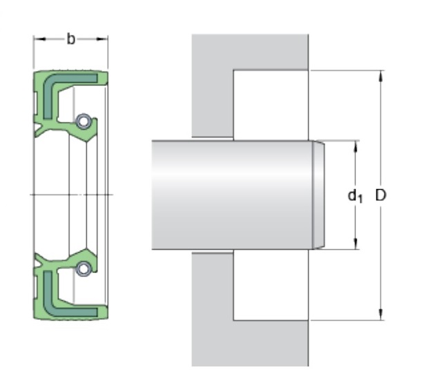 Манжета армированная фторкаучук 2-10x25x7 ТС FKM75 ООО Импортпромподшипник