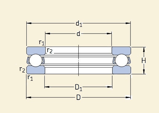 Подшипник 51308 (8308) (40x78x26) FBJ ООО ИмпортПромПодшипник
