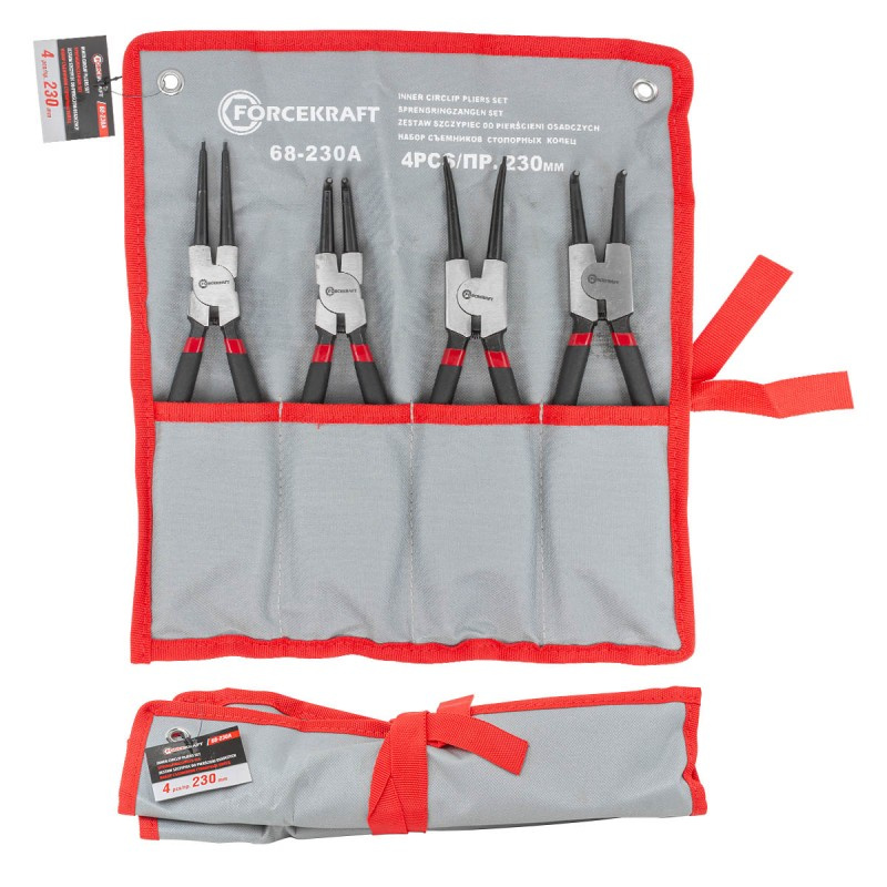 Набор FORCEKRAFT съемников стопорных колец 4пр. (230мм) на полотне FK-68-230A / 52478 ООО ИмпортПромПодшипник