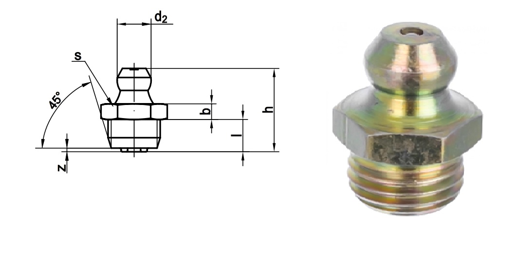 Пресс-масленка 1.2.Ц6 М10х1 14872g (№2)