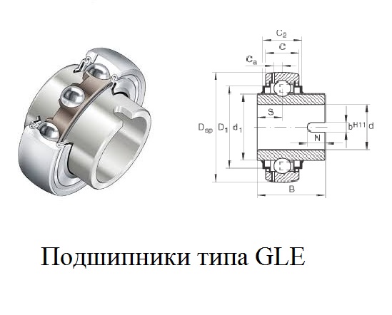 Подшипник GLE50-XL-KRR-B  (50x90x49,2/22) INA ООО Импортпромподшипник